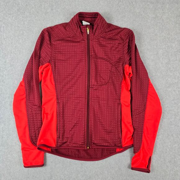 Nike Jacket Womens Size Small Sphere Thermal Burgandy Orange Full Zip - Picture 3 of 16
